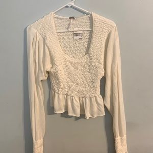 Free People Evening Cream Long Sleeve Pullover